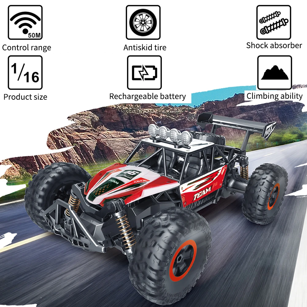 1:16 RC автомобиль детская игрушка 2WD Противоскользящий подарок 2,4G USB Перезаряжаемый анти-столкновения открытый гоночный гусеничный ПВХ