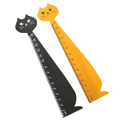 1 шт. Lytwtw Кот прямые линейки деревянные Kawaii Канцелярские инструменты мультфильм рисунок подарок корейский Офис школа котенок 2 цвета