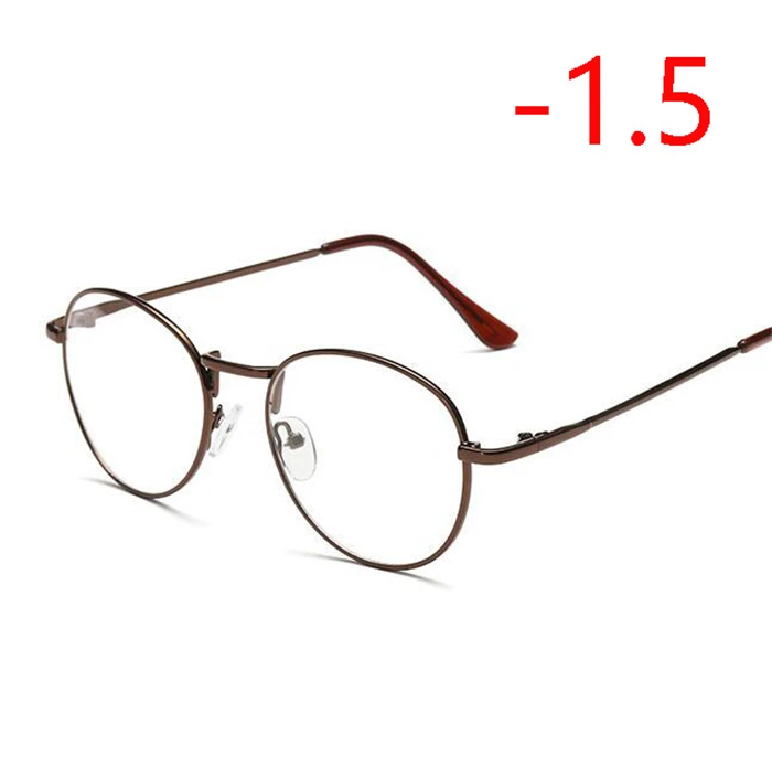 Diopter SPH-1,0-1,5-2-2,5-3-3,5-4 готовые очки для близоруких очков с металлической оправой овальные очки для близоруких рецептурных очков - Цвет оправы: Myopia 150