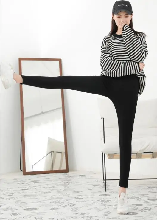 Clobee, женские брюки,, большие размеры, XL-6XL, зимние женские брюки, высокая талия, теплые, плюс толстый бархат, тонкие, тянущиеся, брюки-карандаш, J200 - Цвет: fur no button