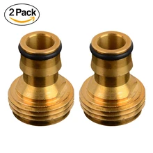 2PCS Adaptor 3/4 Brass Water Pipe Hose Connector Garden Faucet Tap Snap