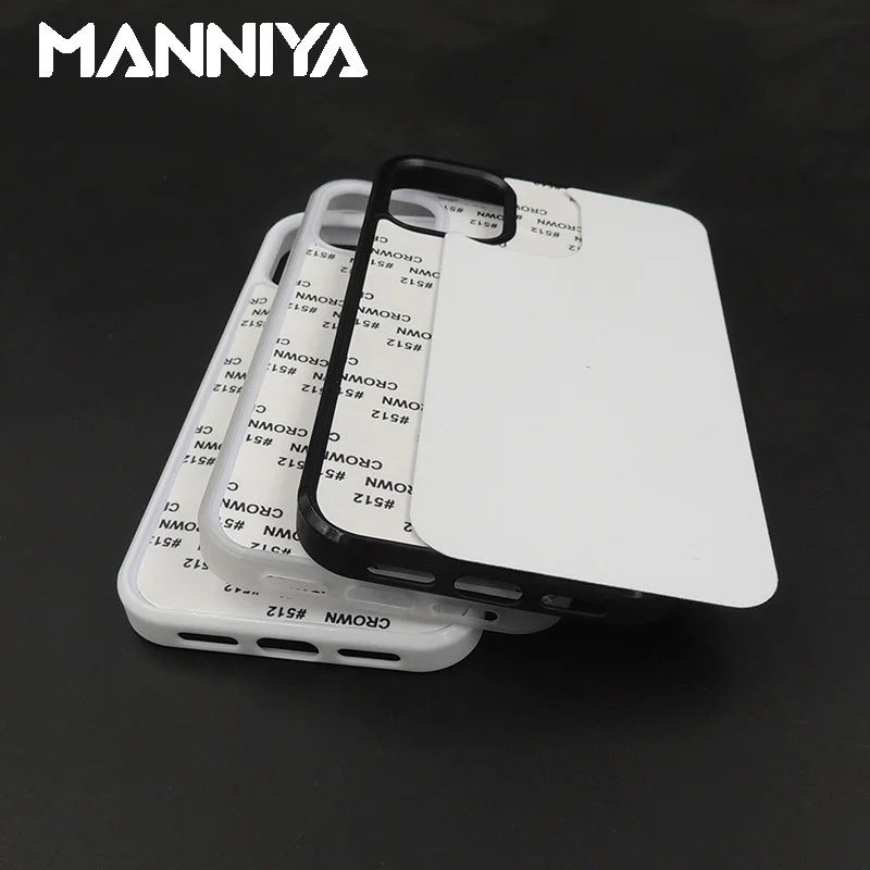 MANNIYA for iphone 15 plus 15 pro max Blank 2D Sublimation TPU+PC rubber phone Case cover with Aluminum inserts 10pcs/lot 3