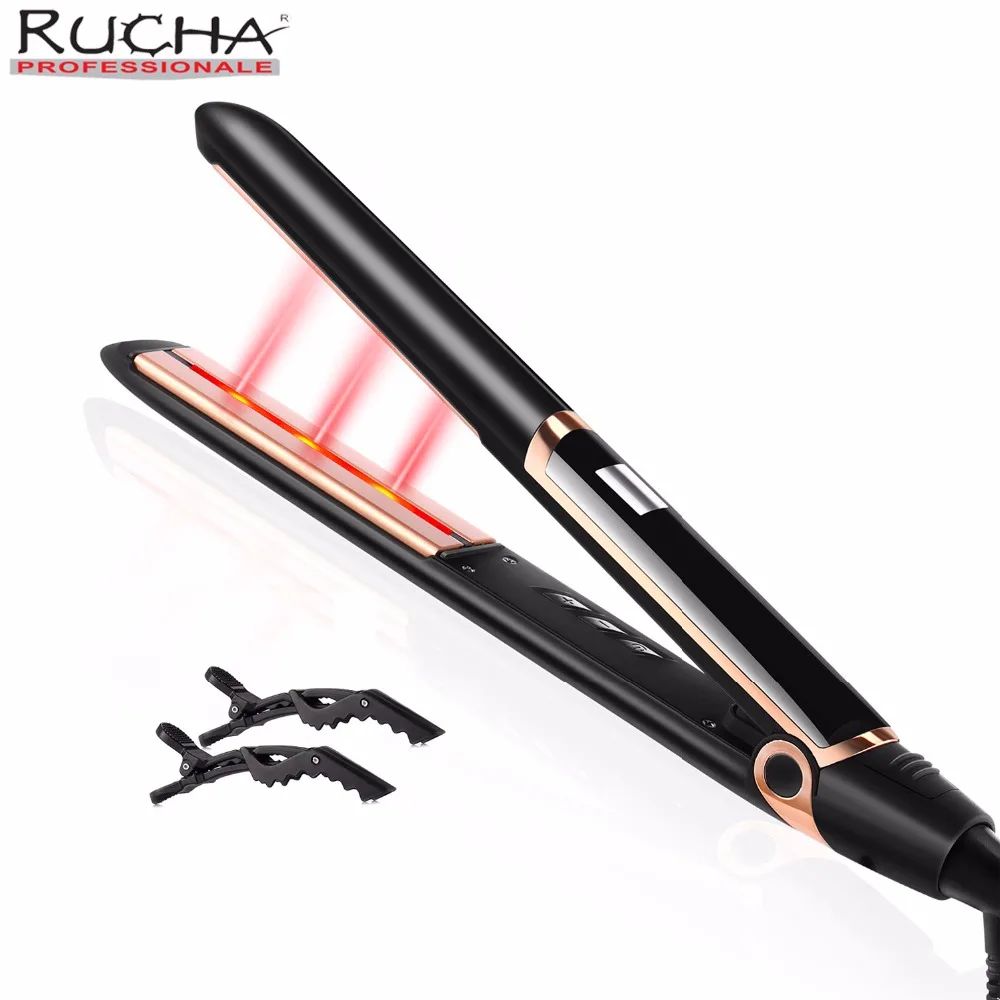 Руча 2 в 1 завивка и выпрямление волос турмалин керамический анион с инфракрасным