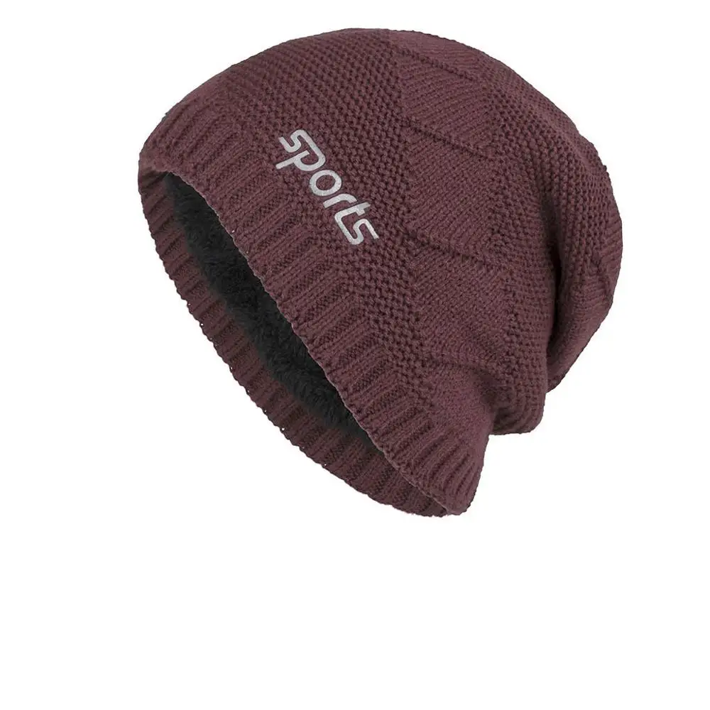Skullies Beanies, мужские зимние шапки для женщин, шарф, зимняя шапочка вязаная шапка, мужская шапка - Цвет: Red