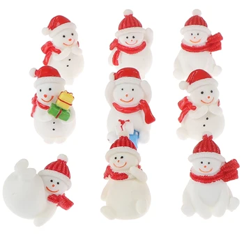 

Christmas Miniature Snowmen Santa Elk Christmas Tree Terrarium Figurines Fairy Garden Decor Snow Landscape Model