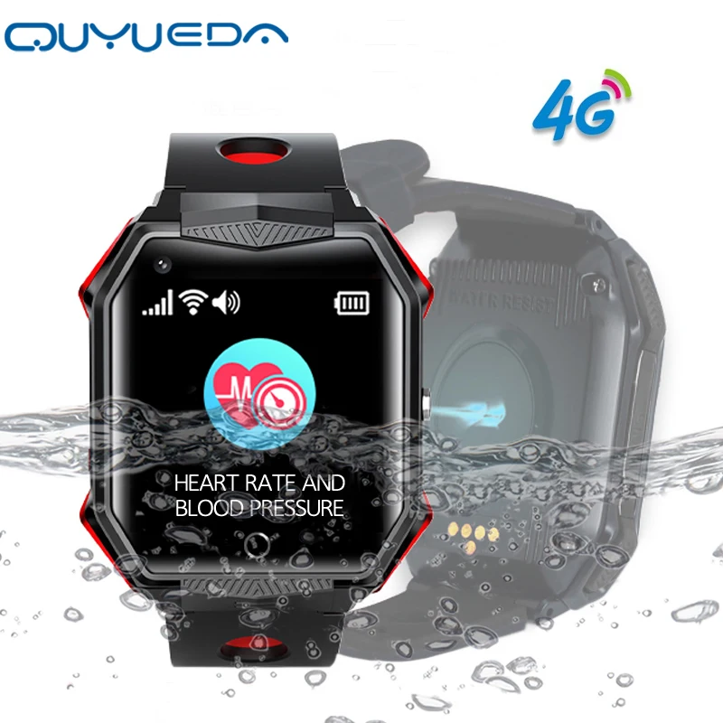 US $67.00 4G Smart GPS Watch IP67 Waterproof Watch Tracker For Elderly Support Blood Pressure Hert Rate Monitoring Fall Alert Video Call