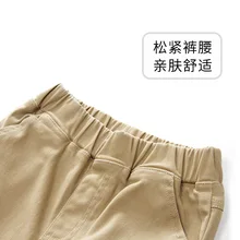 Однотонные повседневные штаны для мальчиков г. Осень-зима, стиль, универсальные детские брюки на гусеничном ходу теплые штаны с карманами для малышей