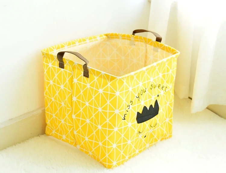 Panier à Linge Jouets FANKANG 50x30cm - Toile Pliable - Alpaga Rose - Rangement Enfant