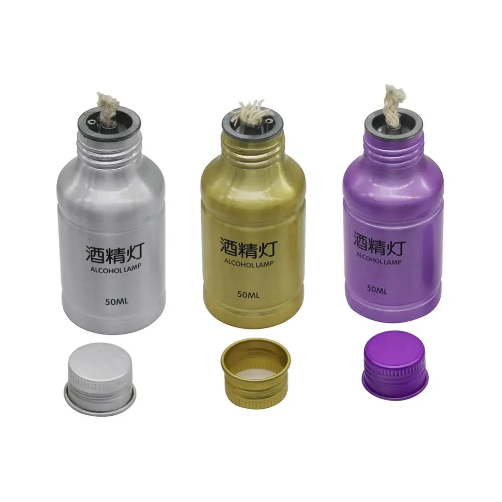Chemistry Alcohol Burner Lamp 50ML Portable Aluminum Alloy 15cm Wick Laborotary Heating Supplies Teaching Equipment alcohol burner lamp