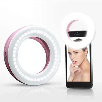 

Selfie Ring Light, LED Circle Light Clip on Phone Rechargeable, Adjustable Brightness Selfie Circle Light for iPhone Android