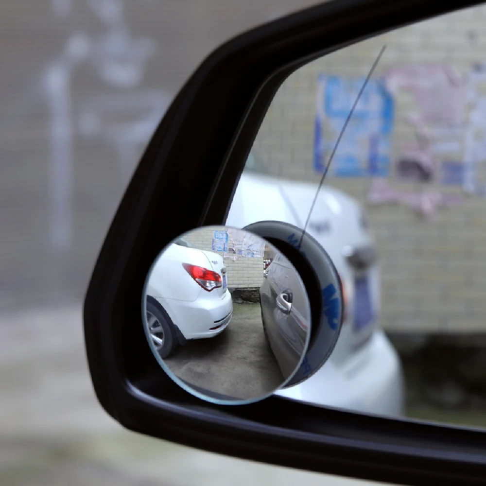 2 шт., автомобильное 360, широкоугольное круглое выпуклое зеркало для автомобиля, боковое зеркало для слепых точек, широкое зеркало заднего вида, маленькое круглое зеркало
