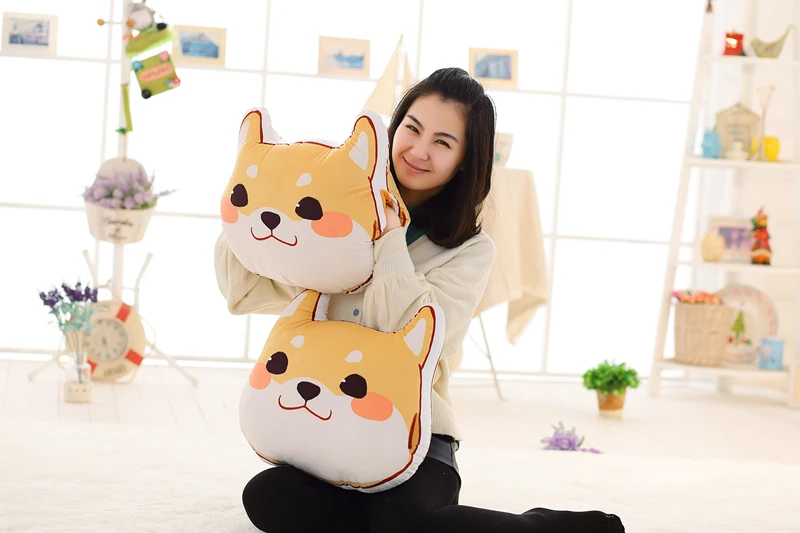 Симпатичные желтые собаки Косплей Shiba «Лисья Секретная служба»(Inu тканевые зимние Рука теплая подушка для новорожденных, для дня рождения, плюшевая кукла для девочек детская игрушка, Новогодний подарок