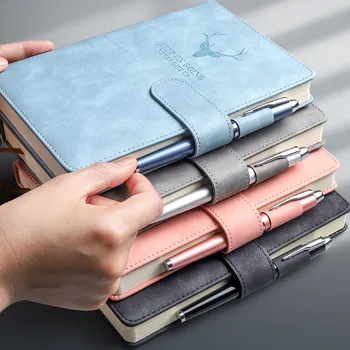 

Kabaxiong A5 Notebook A5 with Buckle Book Office B5 Book Conference Notebook Thick