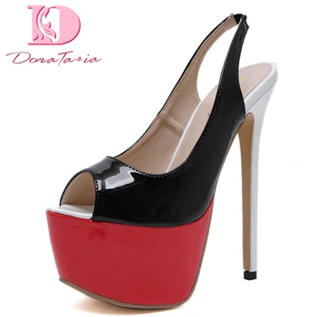 

Doratasia New Wholesale Sexy Thin High Heels Women Shoes Woman Platform Party Sexy Peep Toe Slip On Slingback Summer Sandals