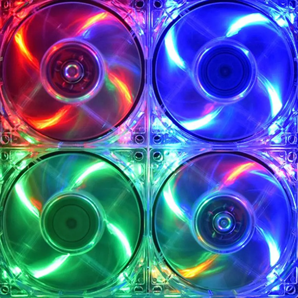 Computer PC Cooling Fan 80mm 8025 12V LED Silent Easy Installed