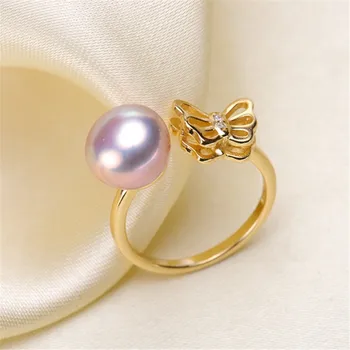 

DIY Pearl Accessories S925 Silver Plated Adjustable Fine Pearl Ring Setting Blank Bar Settings Cameo Base