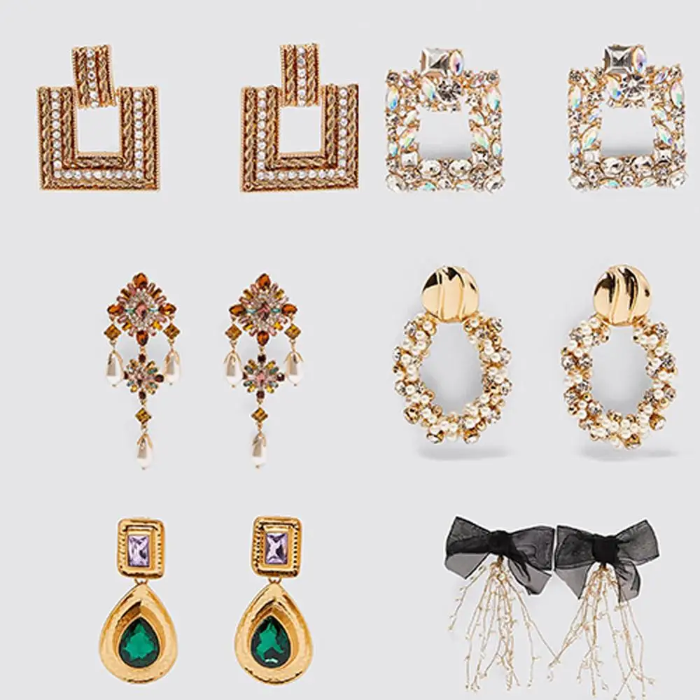 

2019 ZA New Colorful Jewelry Earrings Boho Imitation Pearls and Jewelry Earrings Lady Pendant Earrings Christmas Gift Jewellery