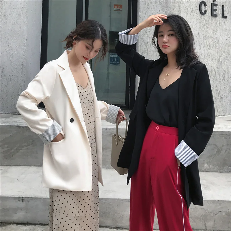 

Photo Shoot 2019 WOMEN'S Dress Autumn CHIC Hong Kong Flavor Versatile Loose-Fit Casual Suit Jacket Women's