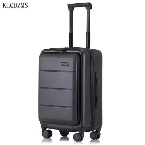 KLQDZMS 20"22"24"26 inch New travel suitcase fashion rolling luggage laptop bag men trolley case women upscale business luggage - Цвет: Zipper