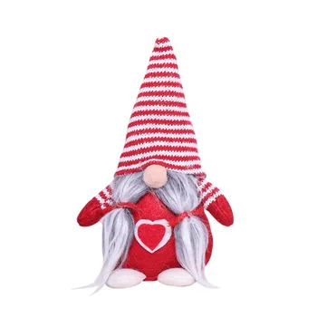 

Striped Hat Christmas Holiday Figurines Ornament Swedish Tomte Plush Doll Winter Table Decorations