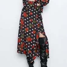 CBRL Женская мода Роза цветочный принт печатная юбка с оборками планки сексуальные тонкие женские юбки