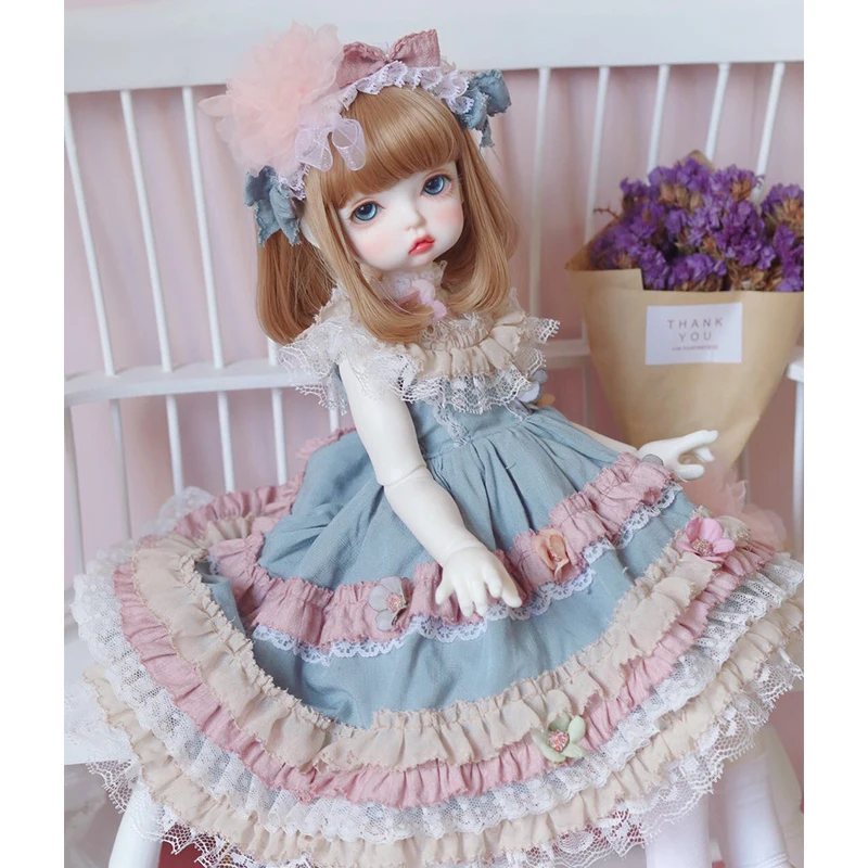BJD платье-кукла красочное сказочное платье из 3 предметов платье-кукла+ повязка для волос+ носки для 1/6 1/4 1/3 BJD аксессуары для кукол dol одежда