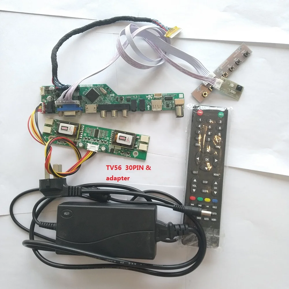 HDMI USB Универсальная совместимая плата контроллера с адаптером комплект питания карта ТВ Аудио AV VGA lcd 30pin LVDS для дисплея панели светодиодный