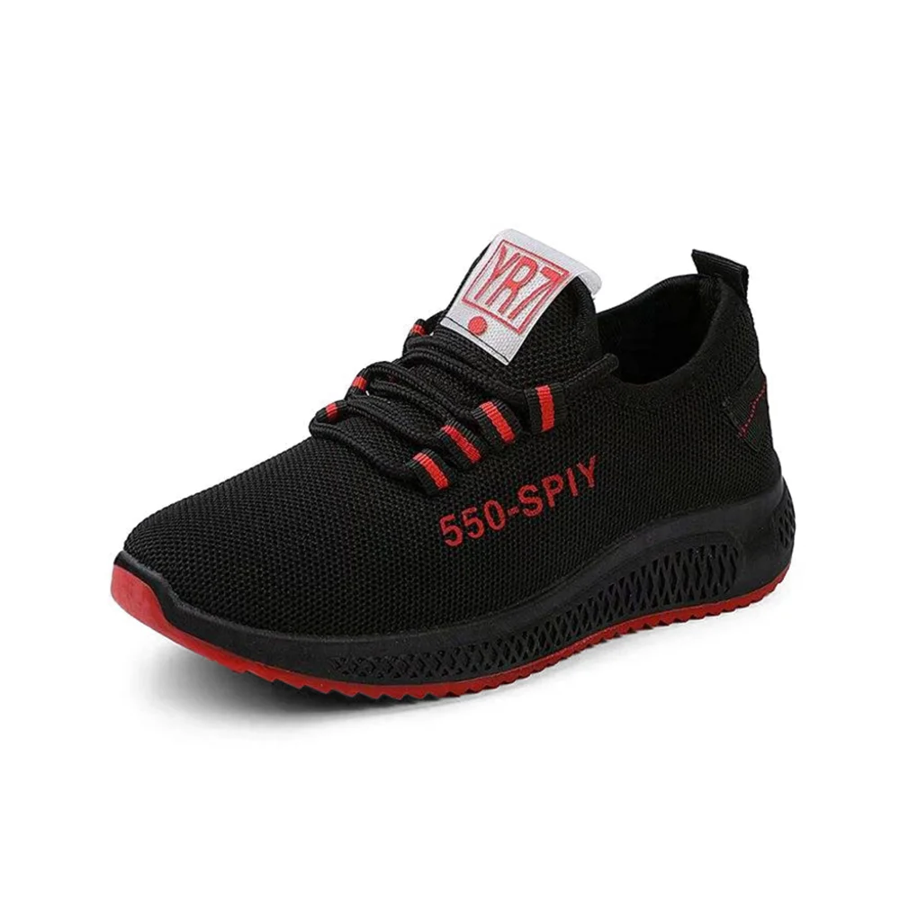 

JSI Fashion Lady Sneakers Round Head Lace Up Black Breathable Mesh Spring and Autumn Casual Shoes Fashion Comfortable Sneakers