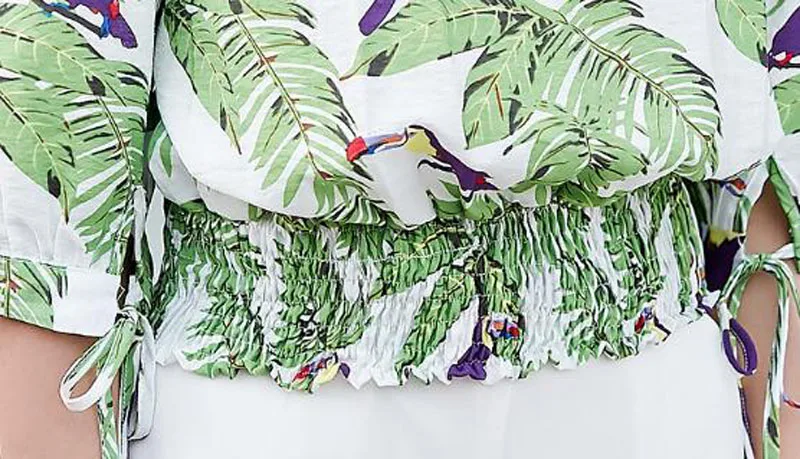 JINGRUI летняя новая стильная Корейская женская одежда с принтом одно слово воротник бабочка Бандаж Талия Тонкий короткий рукав