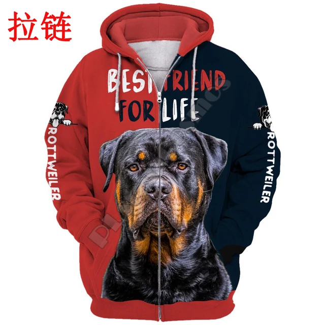 Love Rottweiler Dog 3D Printing Fashion Mens Hoodie Streetwear Pullover Autumn Sweatshirt Unisex Casual Jacket Tracksuit DW680 Zip hoodies