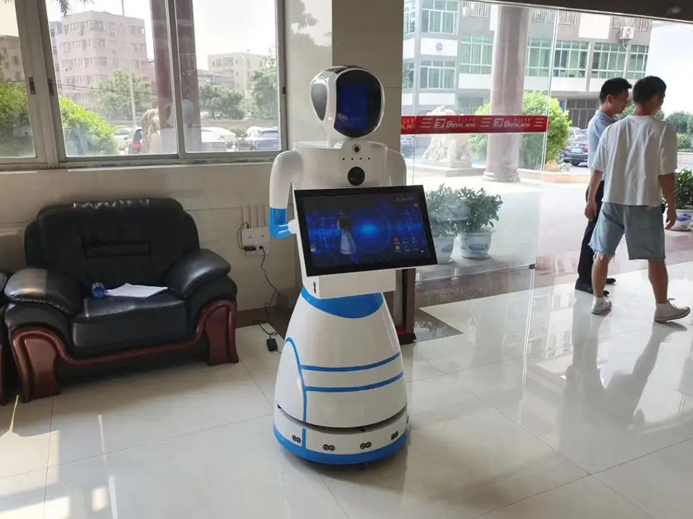 Выставочное шоу локальная или облачная библиотечная система для разговоров робот-официант умный гуманоидный прием робот голосовой гид робот