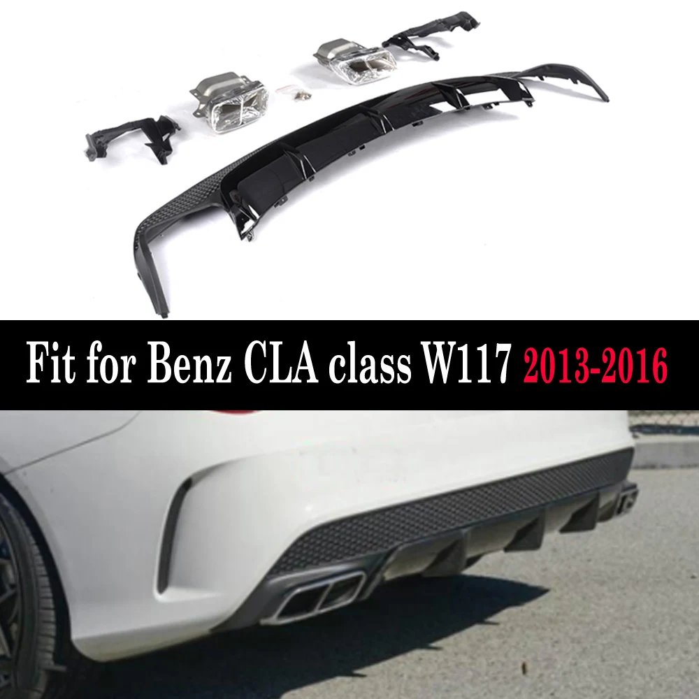 PP материалы Автомобильный задний бампер диффузор для Mercedes Benz W117 CLA200 CLA260 CLA45 Pre-facelift 2013