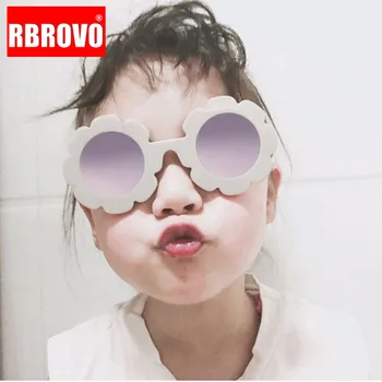 

RBROVO 2019 Flower Lovely Sunglasses Girls Vintage Metal Luxury Glasses Boys Retro Travel Classic Oculos De Sol Feminino UV400