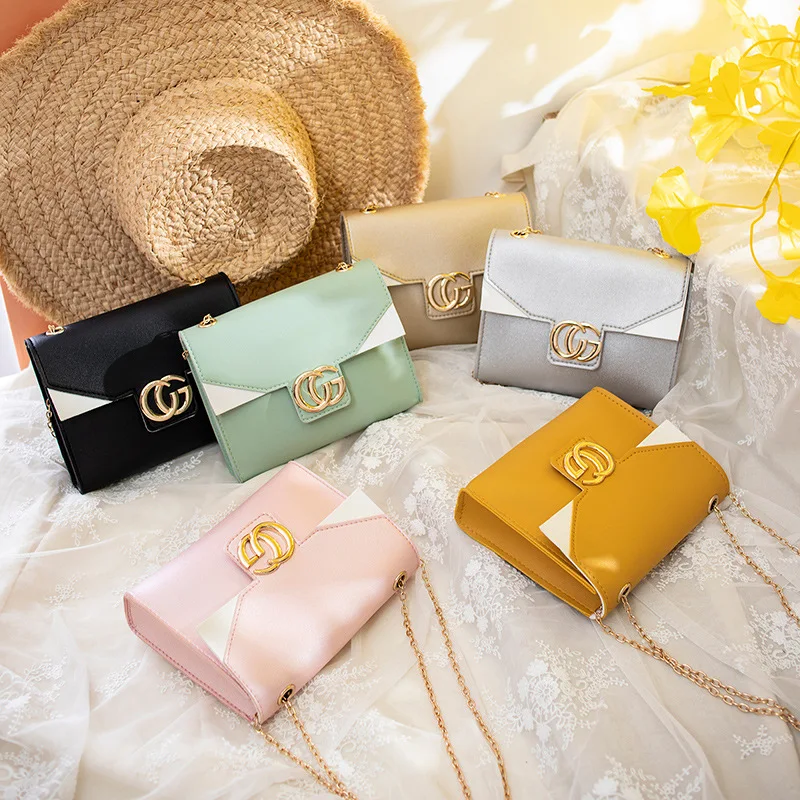 

CG Handbag 2020 Chain Bag Women Purse Candy Color Fmale New Messenger Bag Korean Fashion Tide Shoulder Bag Lady Purse Wholesale