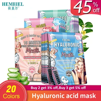HEMEIEL Hyaluronic Acid Moisturizing Korean Face Mask Collagen Sheet Mask Acne Treatment Facial Mask Skin Care Korean Cosmetics