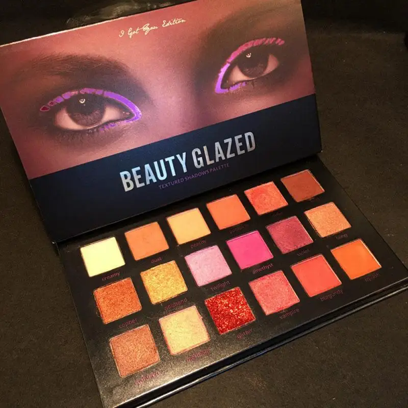 Beauty Glazed 18 цветов мерцающие тени для век штамп пигментная Палитра Тени набор