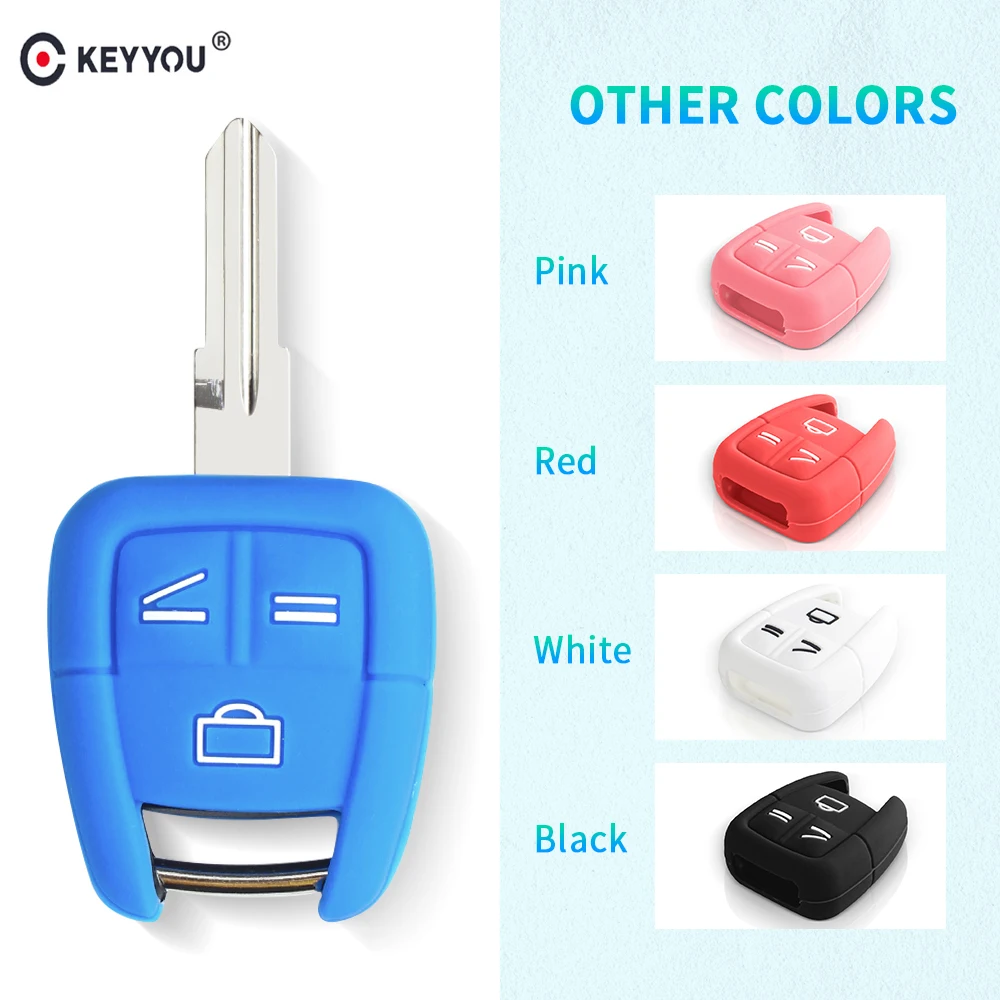 KEYYOU 30 шт. силиконовый чехол для ключей от машины для VAUXHALL OPEL ASTRA Zafira Vectra тигра Omega Signum Frontera 3 кнопки дистанционный ключ дистанционного Fob чехол