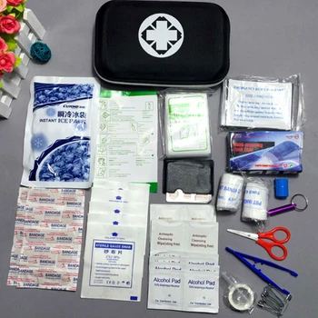 

Emergency Kit EVA Black Hot Selling Burn Dressing High Capacity Sanitizer Pad Emergency Blanket 18-piece Outdoor Car