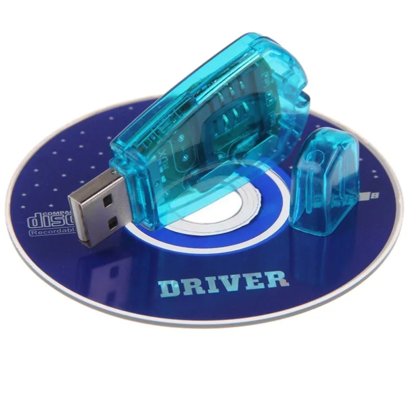 

Portable Cellphone USB Card Reader Adapter Sim Card Reader with CD