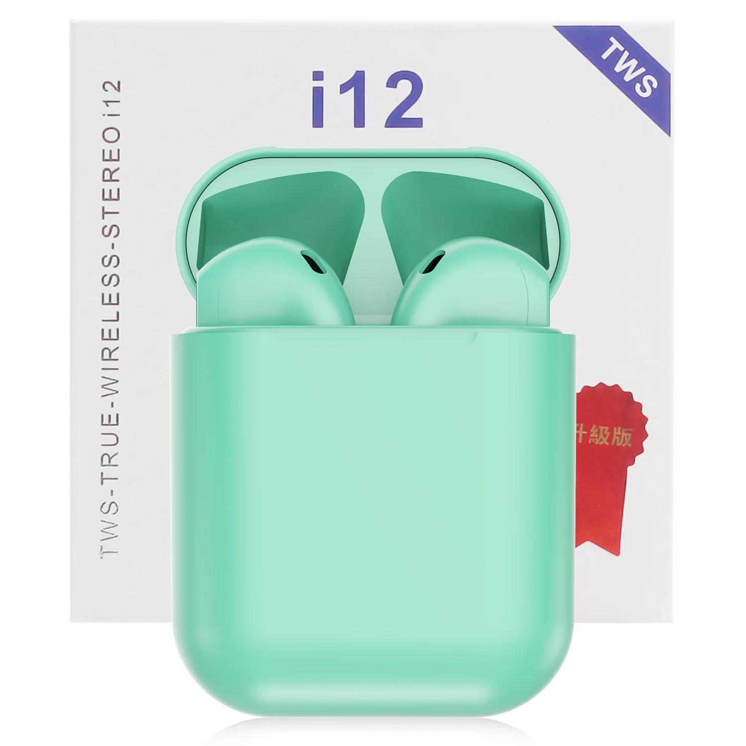 Green I12 TWS наушники с сенсорным управлением, Bluetooth 5,0, беспроводные наушники, басы, свободные руки, спортивные наушники, всплывающие, для iPhone, samsung, XiaoMi - Цвет: Green
