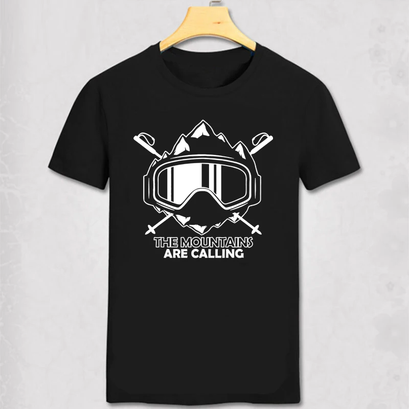 Mountains Calling Shirt | Cotton Tee Shirt Outerwear | Cotton Snowboard