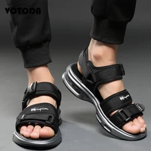 Новинка; мужские сандалии; летняя пляжная обувь; мужские повседневные Вьетнамки; уличная воздушная подушка сандалии; модная сетчатая Мужская обувь; тапочки на плоской подошве