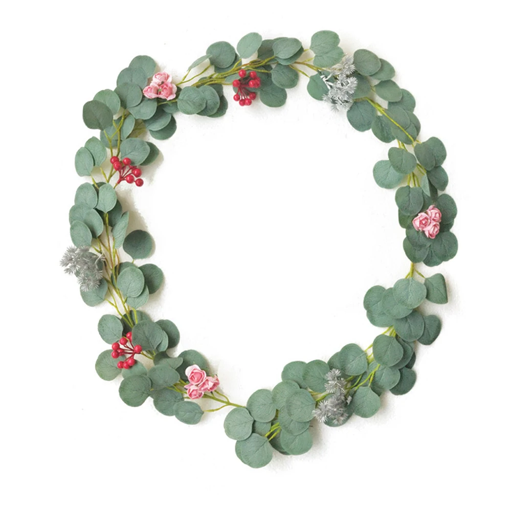 

Christmas Wreath Handmade Artificial Eucalyptus Leaves Rattan Green Plants Wedding DIY Decor Simulation Rattan