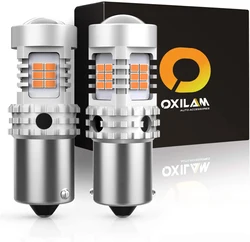 OXILAM 2Pcs 1156 Ba15s P21w Car LED Turn Signal Luz Âmbar Canbus Sem Erro Para Bmw E39 E90 E60 X5 E70 E53 E46 F10 E36 F20 12V