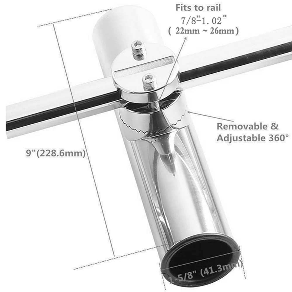 Рейка из нержавеющей стали удочка держатель стойки полюс кронштейн поддержка зажим-на 3/4 до 1-1/4 дюймов оборудование для морских лодок