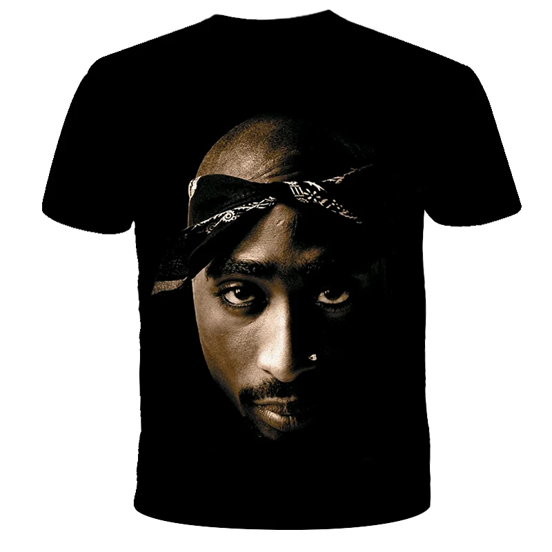 Новая летняя модная мужская и женская футболка Rapper 2pac Tupac 3d принт хип-хоп футболка s Повседневная крутая футболка для мужчин размера плюс 5XL
