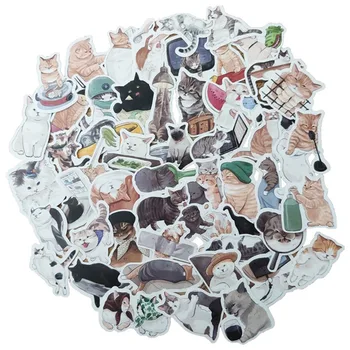 

54 PCS Japanese Label Stationery Scrapbook Diary Paper Small Kawaii Decorative Cat Journal Cute Stickers Scrapbooking