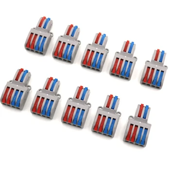

10pcs/lot Mini Fast Wire Connector Universal Wiring Cable Connector Push-in Conductor Terminal Block PCT-222 SPL-62 SPL-42