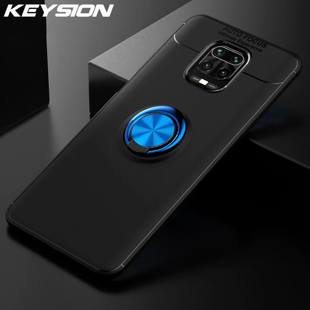KEYSION Shockproof Case For Xiaomi Redmi Note 9s 9 Pro Soft Matte Silicone Metal Ring Back Phone Cover for Redmi Note 9 Pro Max KEYSION Shockproof Case For Xiaomi Redmi Note 9s 9 Pro Soft Matte Silicone Metal Ring Back Phone Cover for Redmi Note 9 Pro Max