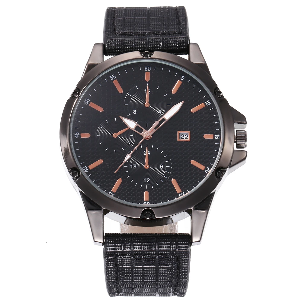 Топ бренд стиль Винтаж коровья кожа браслет часы повседневные мужские наручные часы Роскошные Мужские кварцевые часы Relogio Masculino Горячая - Цвет: kh162-black